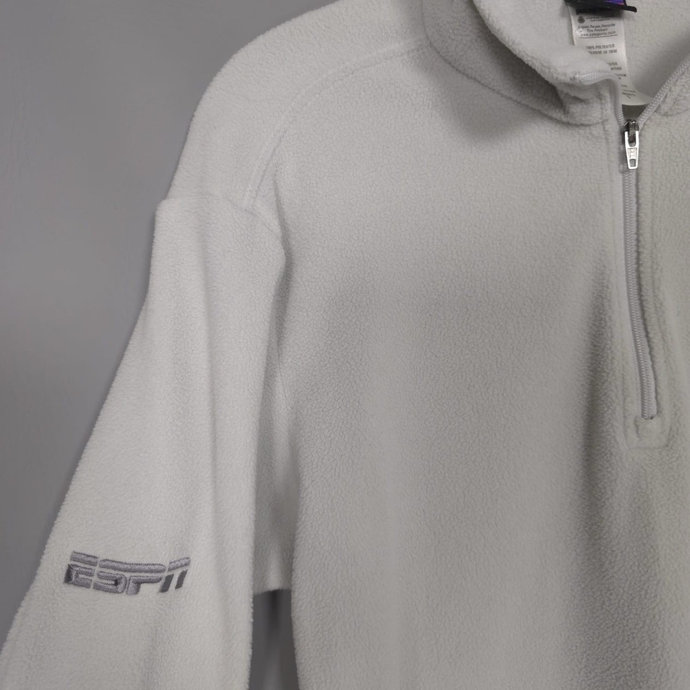 Patagonia Women's SMALL Micro D Fleece Sweater Cream 1/4 Zip Outdoor ESPN Logo - Picture 5 of 9